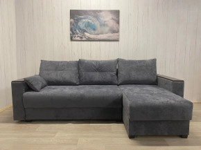 Диван Комфорт-3 ПБ+МДФ Тик-Так велюр Sensey steel grey в Аше - asha.magazinmebel.ru | фото