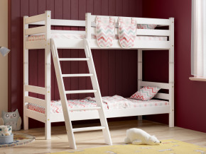 Двухъярусная кровать Соня вариант 10 с наклонной лестницей белая в Аше - asha.magazinmebel.ru | фото