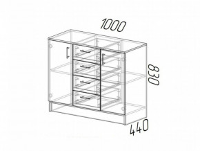 Комод К1000-2Д ЛДСП Дуб Вотан-Белый гладкий в Аше - asha.magazinmebel.ru | фото - изображение 2