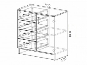 Комод К800-1Д ЛДСП белый в Аше - asha.magazinmebel.ru | фото - изображение 2