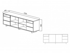 Комодино Moderno-2200 Ф6 в Аше - asha.magazinmebel.ru | фото - изображение 4