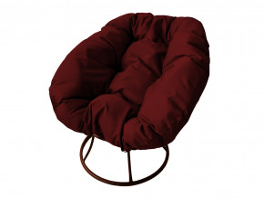 Кресло Пончик без ротанга бордовая подушка в Аше - asha.magazinmebel.ru | фото