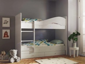 Кровать 2-х ярусная Мая с ящиками на латофлексах белый в Аше - asha.magazinmebel.ru | фото