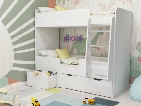 Кровать двухъярусная Малыш двойняшка белый в Аше - asha.magazinmebel.ru | фото