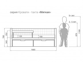 Кровать-тахта мягкая Svogen с ящиками и бортиком бежево-белый в Аше - asha.magazinmebel.ru | фото - изображение 2