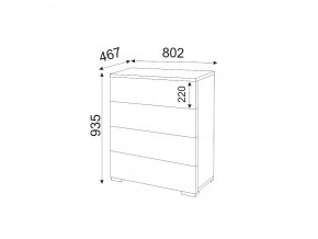 М05 (ручка торцевая) Комод (4 ящика) в Аше - asha.magazinmebel.ru | фото