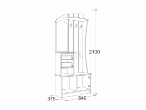 Прихожая Саша 20 ясень анкор в Аше - asha.magazinmebel.ru | фото - изображение 2