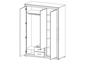 Шкаф B136-SZF3D2S Мальта сибирская лиственница в Аше - asha.magazinmebel.ru | фото - изображение 2