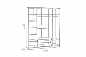 Шкаф комбинированный Оливия НМ 011.84 Х в Аше - asha.magazinmebel.ru | фото - изображение 3