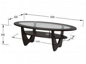 Стол журнальный Юпитер со стеклом СЖС-01 венге в Аше - asha.magazinmebel.ru | фото - изображение 2